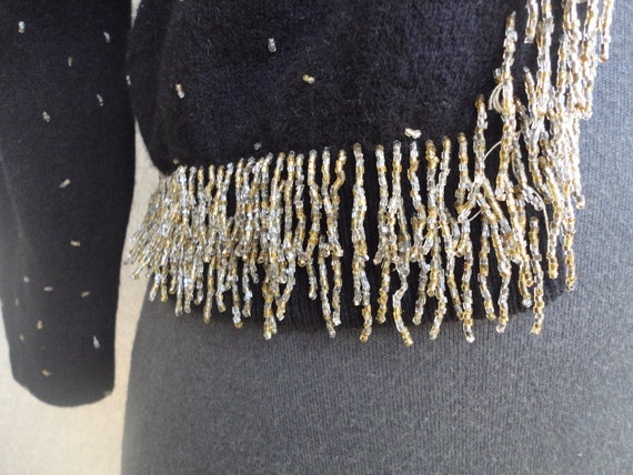 Black Beaded Sweater - image 4