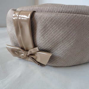 Gimbels Vintage Taupe Color Pillbox Hat