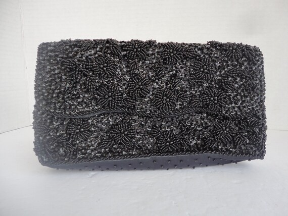 Black Beaded Clutch - image 5