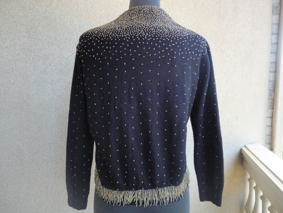 Black Beaded Sweater - image 6