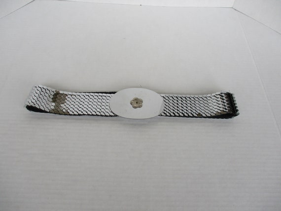 Silver Tone Fish Scale Belt - image 6