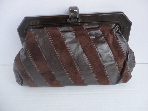 Brown La Regale Patchwork Clutch - image 3