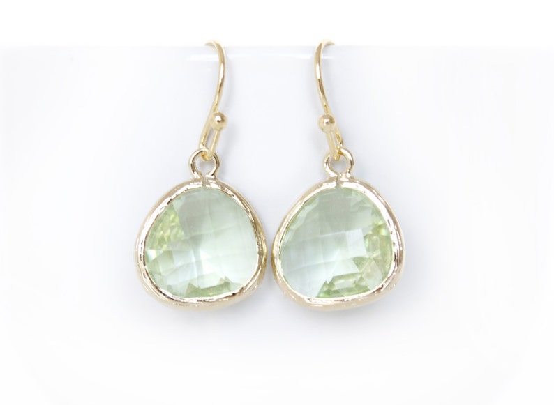 green earrings chrysolite earrings Gold silver long earrings dangle earrings