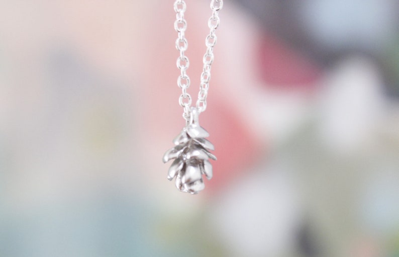 Silver Pinecone Necklace Open Pinecone Pendant Silver Forest Necklace Woodland Necklace Pine Necklace Tree Necklace