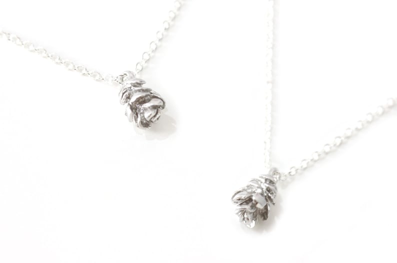 Silver Pinecone Necklace Open Pinecone Pendant Silver Forest Necklace Woodland Necklace Pine Necklace Tree Necklace