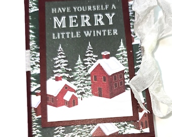Christmas Gift Card Booklet for Multiple Cards -- Christmas Card -- Christmas Card Holder -- Teacher Gift Card  --Small 4 Pocket Gift Card