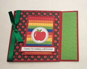 Teacher Thank You,  Teacher Appreciation Gift Card Holder, Teacher Gift, End of Year Teacher Gift, Gift Card Holder for Teacher