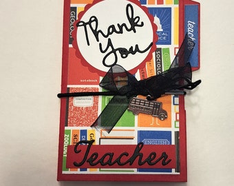 Teacher Appreciation Card Holder for Multiple Cards -- Teacher Appreciation-- Teacher Appreciation Card Holder -- Teacher Gift Card Holder