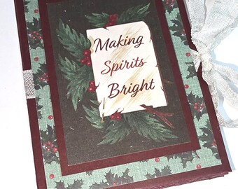 Christmas Gift Card Booklet for Multiple Cards -- Christmas Card -- Christmas Card Holder -- Teacher Gift Card  --Small 4 Pocket Gift Card
