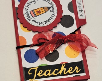 Teacher Appreciation Card Holder for Multiple Cards -- Teacher Appreciation-- Teacher Appreciation Card Holder -- Teacher Gift Card Holder