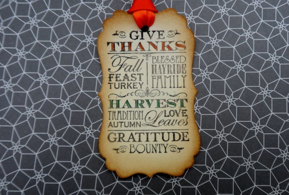 Thanksgiving Tags, Give Thanks, Gratitude tags, Gift Tags, Favor tags, Fall tags