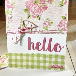 Bonjour carte, carte de voeux, toutes les occasion carte, carte à la main, carte de note, quelque chose de carte