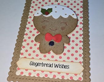 Gingerbread Man Tag, Gingerbread Wishes Tag, Handmade Christmas Tag, Christmas Tags, Gingerbread Tag