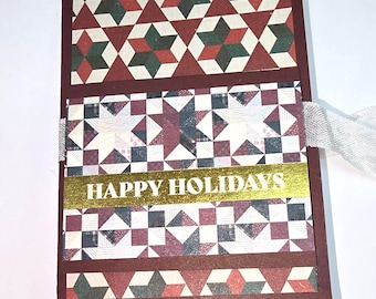 Christmas Gift Card Booklet for Multiple Cards -- Christmas Card -- Christmas Card Holder -- Teacher Gift Card  --Small 4 Pocket Gift Card