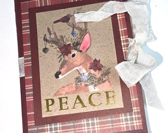 Christmas Gift Card Booklet for Multiple Cards -- Christmas Card -- Christmas Card Holder -- Teacher Gift Card  --Small 4 Pocket Gift Card