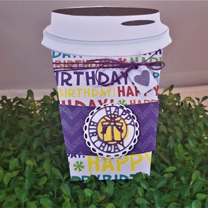 Birthday Coffee Gift Card Holder - Latte Gift Card Holder - Gift Card Holder - Latte Cup-- Birthday Gift card Holder