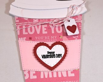 Valentine Coffee Cup Gift Card Holder -- Valentine -- Valentine Gift -- Coffee Cup