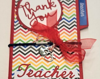 Teacher Appreciation Card Holder for Multiple Cards -- Teacher Appreciation-- Teacher Appreciation Card Holder -- Teacher Gift Card Holder