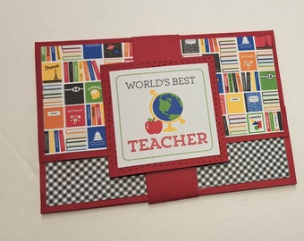 Teacher Thank You,  Teacher Appreciation Gift Card Holder, Teacher Gift, End of Year Teacher Gift, Gift Card Holder for Teacher
