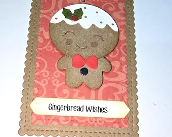 Gingerbread Man Tag, Gingerbread Wishes Tag, Handmade Christmas Tag, Christmas Tags, Gingerbread Tag