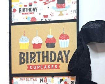 Birthday Gift Card Holder for Multiple Cards -- Birthday Card -- Birthday Card Holder -- Birthday Gift Card Holder -- 4 Pocket Gift Card
