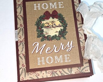 Christmas Gift Card Booklet for Multiple Cards -- Christmas Card -- Christmas Card Holder -- Teacher Gift Card  --Small 4 Pocket Gift Card