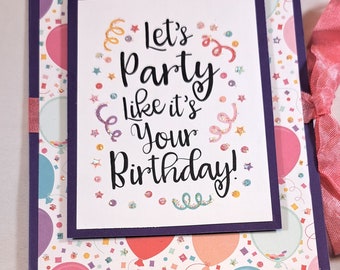 Large Birthday Gift Card Booklet for Sleeved Gift Cards --  Birthday Gift Card Holder -- Gift Card Booklet for sleeved gift cards