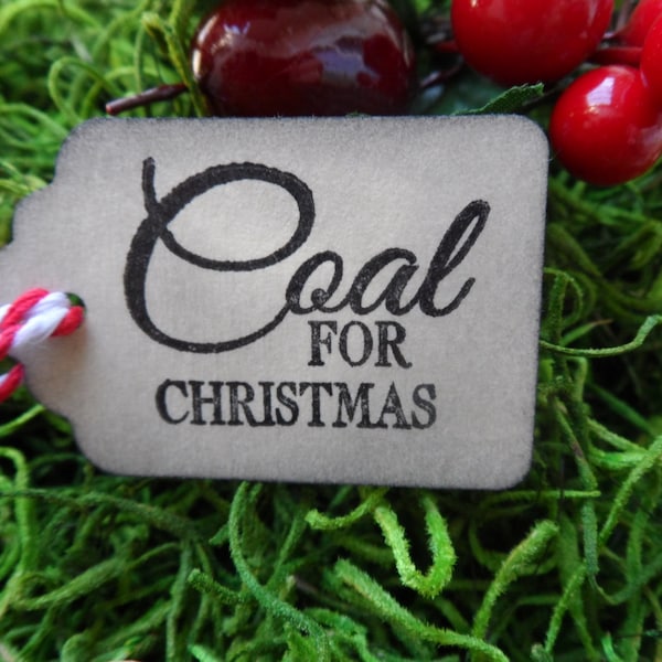 Coal for Christmas, Christmas tag, Holiday Tag, Gift Tag, Lump of Coal