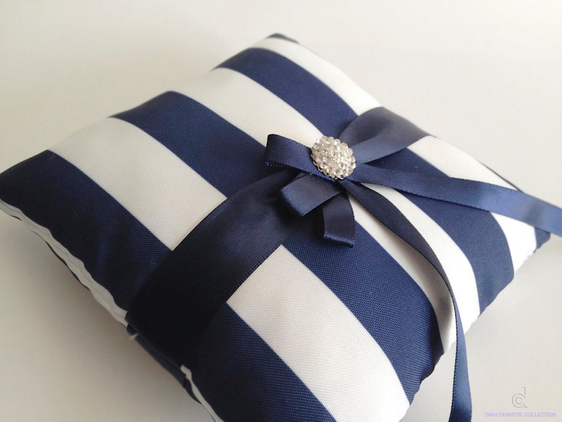 Navy Blue Wedding Ring Pillow Small Wedding Ring Bearer Etsy