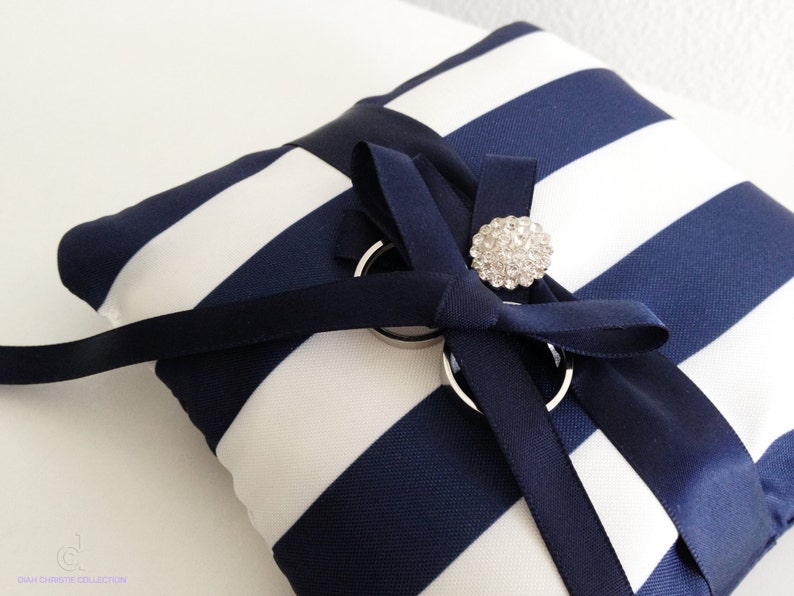 Navy Blue Wedding Ring Pillow Small Wedding Ring Bearer Etsy