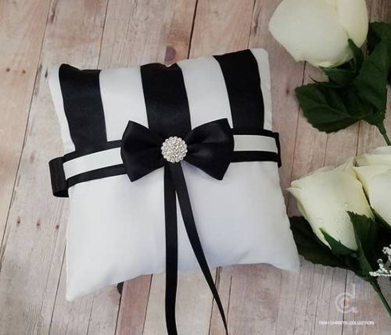 Black and white ring pillow Etsy