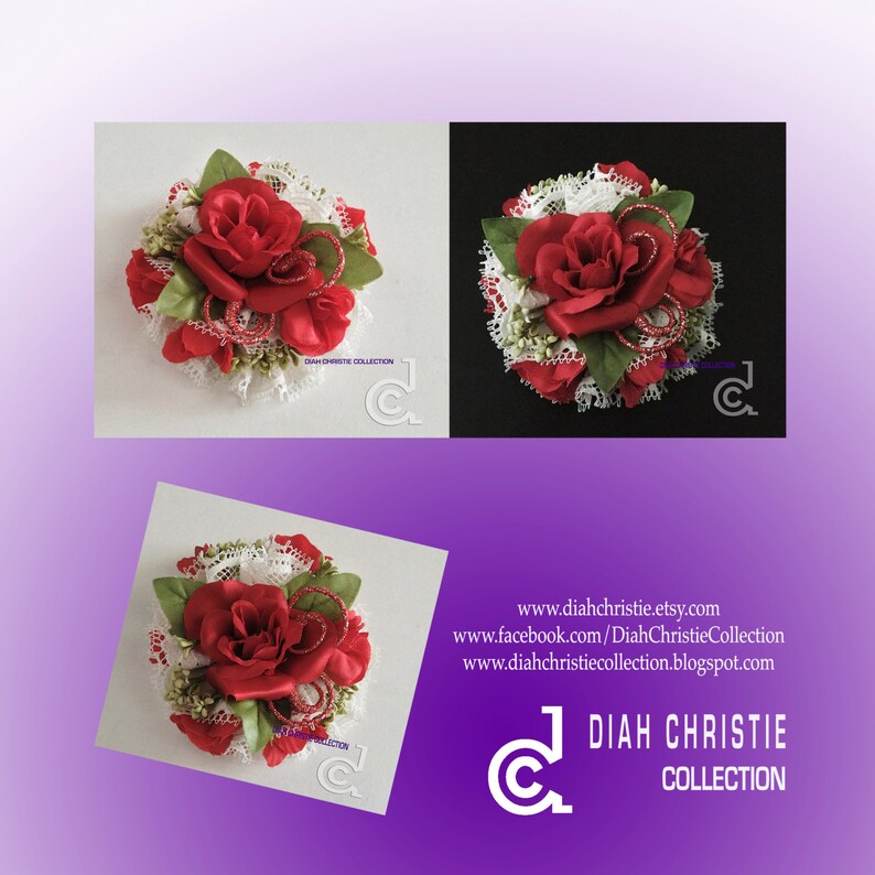 Vintage Inspired Hair Accessory Red Fascinator Rose flower Hair Clip Floral Fascinator Wedding Headpiece