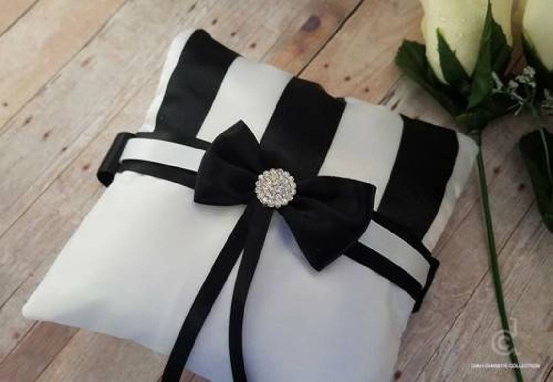 Black and white ring pillow Etsy