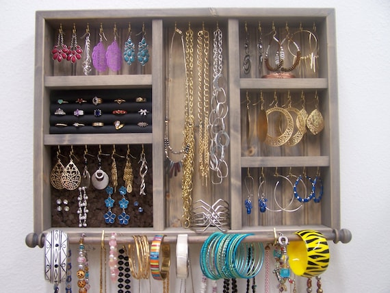 Closet Jewelry Organizer With Bracelet Bar Etsy