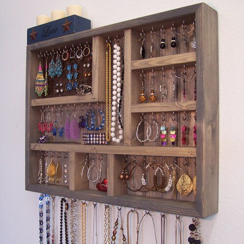 The Detangler Space Saving Wall Jewelry Display Case Organizer Etsy