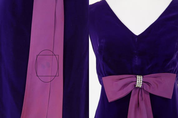 Vintage 1960s Dress | 60s Purple Velvet Party Dre… - image 4