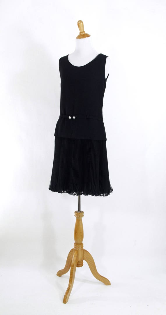 Vintage 1960s Dress | 60s Little Black Dress with… - image 3