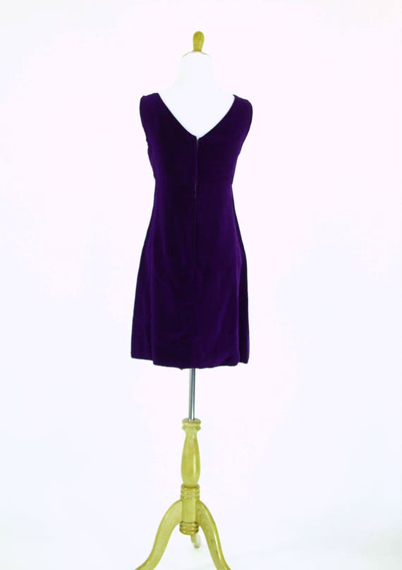 Vintage 1960s Dress | 60s Purple Velvet Party Dre… - image 5