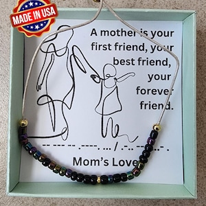 Forever Friend Morse Code Bracelet for Her| Mother&#39;s Day Gift | Birthday Anniversary Gift for Mom | Minimalist Bracelet |  Keepsake Gift