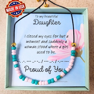 Beautiful Daughter Morse Code Bracelet for Her| Mother&#39;s Day Gift | Birthday Anniversary Gift  | Minimalist Bracelet |  Keepsake Gift