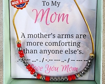 Mom's Arm Morse Code Bracelet for Her| Mother's Day Gift | Birthday Anniversary Gift for Mom | Minimalist Bracelet |  Keepsake Gift