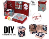 Fabric Folding box DIY kit, fabric covered box kit, folding gift box, (DIY kit 136), members only