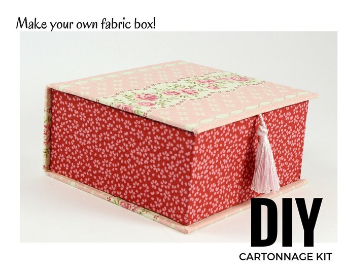 Fabric Box DIY Kit Fabric Covered Box Kit Cartonnage Kit Etsy