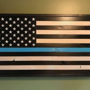 Thin Blue Line American Flag - Police Officer Blue Line Flag