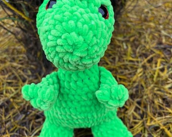 Crochet T-Rex Plush Toy: Cuddly Dinosaur Stuffed Animal, Polyester Yarn Stuffie