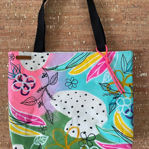 Hand Painted Tote Bag Etsy