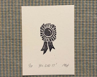 1st Place Ribbon Eraser Print