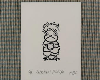 Impresión de borrador de pollo Ponyo