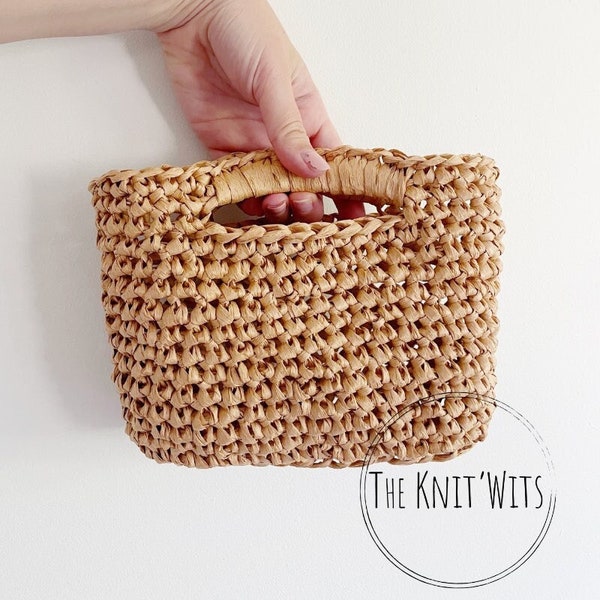 Modèle au crochet - Mini sac de marché au crochet en raphia