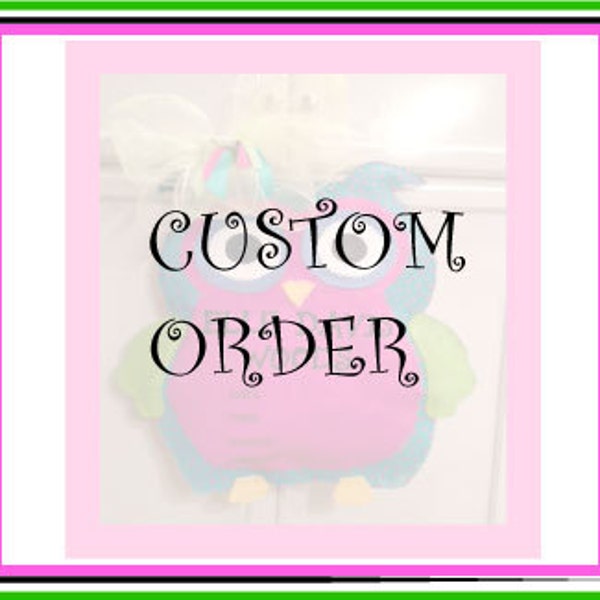 RESERVED: Trendy Owl Birth Announcement Burlap Door Hanger
